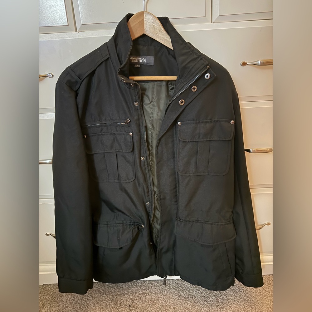 Kenneth Cole Reaction Dark Gray Military Jacket